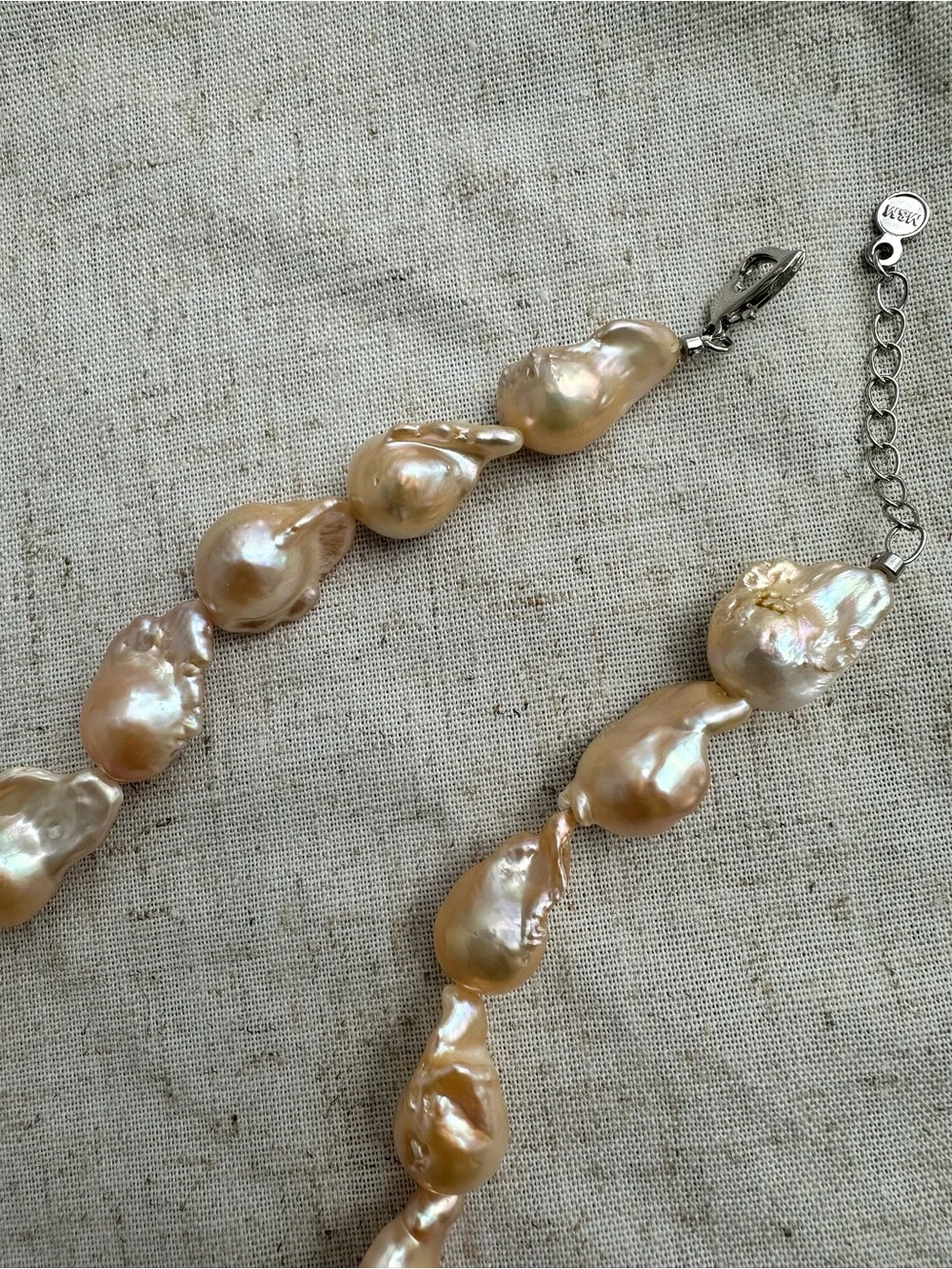 Genuine Natural Pink Freshwater Baroque Pearl Necklace 17-18.5” Gift Box